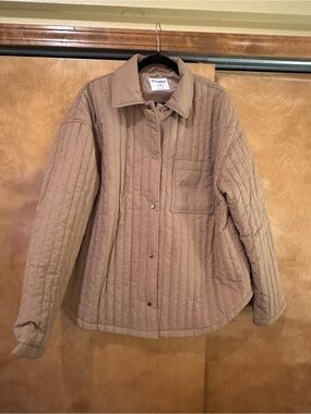 Old Navy Quilted Light Brown Snap-Front Jacket